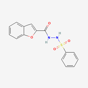 molecular formula C15H12N2O4S B10851266 N''-(phenylsulfonyl)benzofuran-2-carbohydrazide 