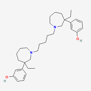 3-[3-Ethyl-1-[5-[3-ethyl-3-(3-hydroxyphenyl)azepan-1-yl]pentyl]azepan-3-yl]phenol