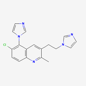 3-(2-(1H-imidazol-1-yl)ethyl)-6-chloro-5-(1H-imidazol-1-yl)-2-methylquinoline