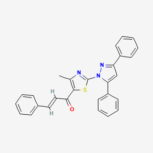 1-(2-(3,5-Diphenyl-1H-pyrazol-1-yl)-4-methyl-1,3-thiazol-5-yl)-3-phenyl-2-propen-1-one