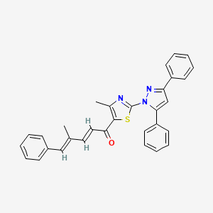 (2E,4E)-1-[2-(3,5-diphenylpyrazol-1-yl)-4-methyl-thiazol-5-yl]-4-methyl-5-phenyl-penta-2,4-dien-1-one