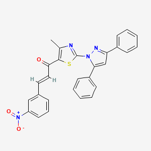 1-(2-(3,5-Diphenyl-1H-pyrazol-1-yl)-4-methyl-1,3-thiazol-5-yl)-3-(3-(hydroxy(oxido)amino)phenyl)-2-propen-1-one