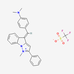 N,N-dimethyl-4-[(E)-(1-methyl-2-phenylpyrazolo[1,5-a]indol-1-ium-4-ylidene)methyl]aniline;trifluoromethanesulfonate