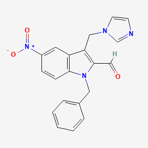 3-((1H-imidazol-1-yl)methyl)-1-benzyl-5-nitro-1H-indole-2-carbaldehyde