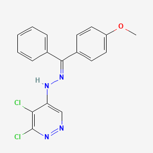 3,4-Dichloro-5-(2-((4-methoxyphenyl)-(phenyl)methylene)hydrazinyl)pyridazine