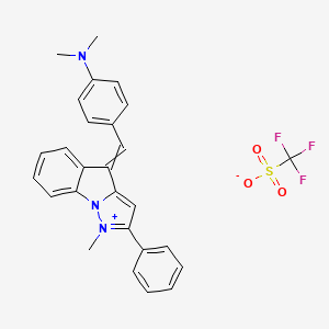 N,N-dimethyl-4-[(1-methyl-2-phenylpyrazolo[1,5-a]indol-1-ium-4-ylidene)methyl]aniline;trifluoromethanesulfonate