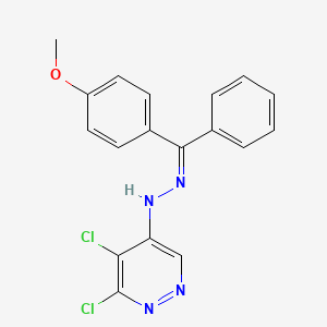 5,6-dichloro-N-[(Z)-[(4-methoxyphenyl)-phenylmethylidene]amino]pyridazin-4-amine