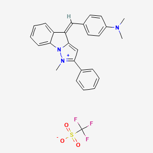 N,N-dimethyl-4-[(Z)-(1-methyl-2-phenylpyrazolo[1,5-a]indol-1-ium-4-ylidene)methyl]aniline;trifluoromethanesulfonate