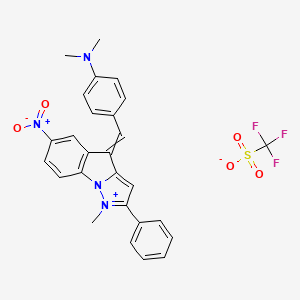 N,N-dimethyl-4-[(1-methyl-6-nitro-2-phenylpyrazolo[1,5-a]indol-1-ium-4-ylidene)methyl]aniline;trifluoromethanesulfonate