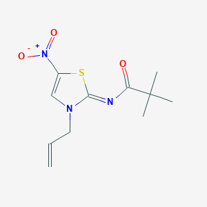 molecular formula C11H15N3O3S B10852443 (Z)-N-(3-allyl-5-nitrothiazol-2(3H)-ylidene)pivalamide 