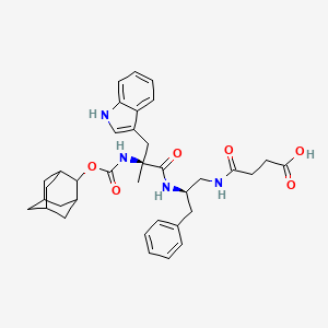 molecular formula C36H44N4O6 B10852455 N-{(R)-2-[(S)-2-(Adamantan-2-yloxycarbonylamino)-3-(1H-indol-3-yl)-2-methyl-propionylamino]-3-phenyl-propyl}-succinamic acid 