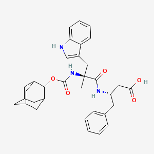 molecular formula C33H39N3O5 B10852457 (S)-3-[(S)-2-(Adamantan-2-yloxycarbonylamino)-3-(1H-indol-3-yl)-2-methyl-propionylamino]-4-phenyl-butyric acid 