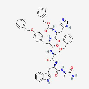 [(S)-1-[(S)-1-{(S)-2-Benzyloxy-1-[(S)-1-((R)-1-carbamoyl-ethylcarbamoyl)-2-(1H-indol-3-yl)-ethylcarbamoyl]-ethylcarbamoyl}-2-(4-benzyloxy-phenyl)-ethylcarbamoyl]-2-(1H-imidazol-4-yl)-ethyl]-carbamic acid benzyl ester