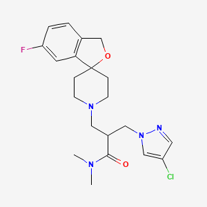 2-[(4-chloropyrazol-1-yl)methyl]-3-(5-fluorospiro[1H-2-benzofuran-3,4'-piperidine]-1'-yl)-N,N-dimethylpropanamide