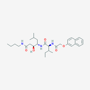 (3S,4S)-N-butyl-3-hydroxy-6-methyl-4-((2S,3S)-3-methyl-2-(2-(naphthalen-2-yloxy)acetamido)pentanamido)heptanamide