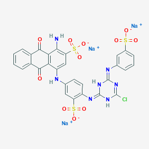 trisodium;1-amino-4-[4-[[6-chloro-4-(3-sulfonatophenyl)imino-1H-1,3,5-triazin-2-ylidene]amino]-3-sulfonatoanilino]-9,10-dioxoanthracene-2-sulfonate