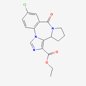 Ethyl 15-chloro-12-oxo-2,4,11-triazatetracyclo[11.4.0.02,6.07,11]heptadeca-1(17),3,5,13,15-pentaene-5-carboxylate