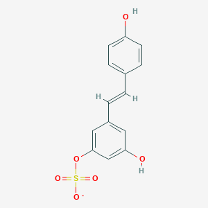 molecular formula C14H11O6S- B10852947 [3-hydroxy-5-[(E)-2-(4-hydroxyphenyl)ethenyl]phenyl] sulfate 