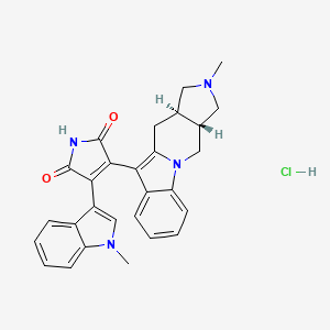 3-[(11R,15R)-13-methyl-1,13-diazatetracyclo[7.7.0.02,7.011,15]hexadeca-2,4,6,8-tetraen-8-yl]-4-(1-methylindol-3-yl)pyrrole-2,5-dione;hydrochloride