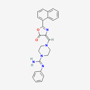 4-[(E)-(2-naphthalen-1-yl-5-oxo-1,3-oxazol-4-ylidene)methyl]-N'-phenylpiperazine-1-carboximidamide