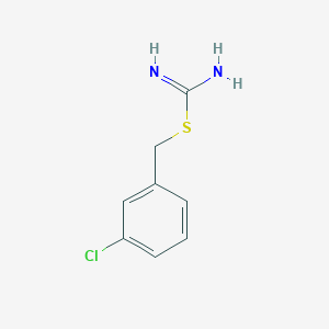 molecular formula C8H9ClN2S B10853022 Carbamimidothioic acid, (3-chlorophenyl)methyl ester CAS No. 89802-75-5