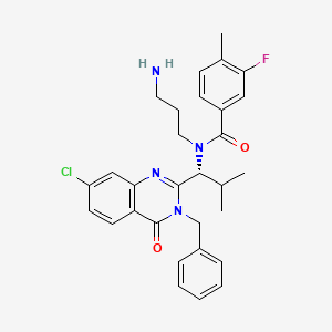 N-(3-Aminopropyl)-N-{(1R)-1-[7-chloro-4-oxo-3-(phenylmethyl)-3,4-dihydro-2-quinazolinyl]-2-methylpropyl}-3-fluoro-4-methylbenzamide