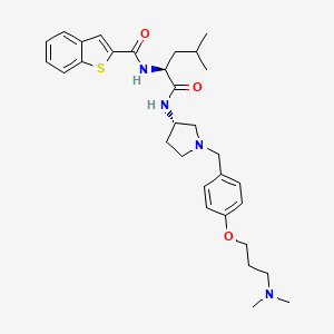 N-((S)-1-((S)-1-(4-(3-(dimethylamino)propoxy)benzyl)pyrrolidin-3-ylamino)-4-methyl-1-oxopentan-2-yl)benzo[b]thiophene-2-carboxamide