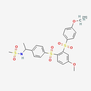 N-[1-[4-[4-methoxy-2-(4-(111C)methoxyphenyl)sulfonylphenyl]sulfonylphenyl]ethyl]methanesulfonamide