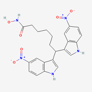 N-hydroxy-7,7-bis(5-nitro-1H-indol-3-yl)heptanamide