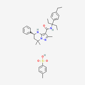 (5R)-N-(1-Ethyl-1-(4-ethylphenyl)propyl)-2,7,7-trimethyl-5-phenyl-4,5,6,7-tetrahydropyrazolo(1,5-a)pyrimidine-3-carboxamide monotosylate