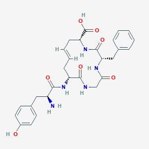 molecular formula C28H33N5O7 B10853513 trans-H-Tyr-c[D-AllylGly-Gly-Phe-D-Allylgly]-OH 