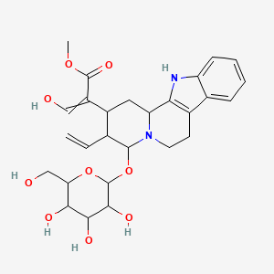 Methyl 2-[3-ethenyl-4-[3,4,5-trihydroxy-6-(hydroxymethyl)oxan-2-yl]oxy-1,2,3,4,6,7,12,12b-octahydroindolo[2,3-a]quinolizin-2-yl]-3-hydroxyprop-2-enoate