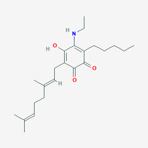 2-((2E)-3,7-Dimethyl-2,6-octadien-1-yl)-6-(ethylamino)-3-hydroxy-5-pentyl-2,5-cyclohexadiene-1,4-dione