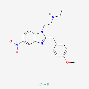 N-ethyl-2-[2-[(4-methoxyphenyl)methyl]-5-nitrobenzimidazol-1-yl]ethanamine;hydrochloride