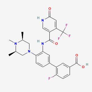 4-fluoro-3-[3-[[6-oxo-4-(trifluoromethyl)-1H-pyridine-3-carbonyl]amino]-4-[(3S,5R)-3,4,5-trimethylpiperazin-1-yl]phenyl]benzoic acid