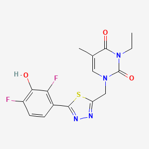 1-((5-(2,4-Difluoro-3-hydroxyphenyl)-1,3,4-thiadiazol-2-yl)methyl)-3-ethyl-5-methylpyrimidine-2,4(1H,3H)-dione