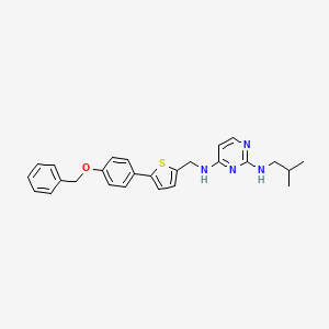 2-N-(2-methylpropyl)-4-N-[[5-(4-phenylmethoxyphenyl)thiophen-2-yl]methyl]pyrimidine-2,4-diamine