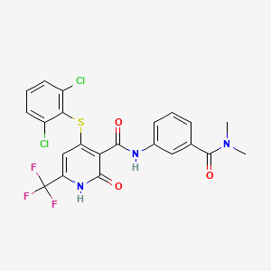 4-(2,6-dichlorophenyl)sulfanyl-N-[3-(dimethylcarbamoyl)phenyl]-2-oxo-6-(trifluoromethyl)-1H-pyridine-3-carboxamide