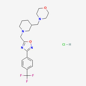 4-[[1-[[3-[4-(trifluoromethyl)phenyl]-1,2,4-oxadiazol-5-yl]methyl]piperidin-3-yl]methyl]morpholine;hydrochloride