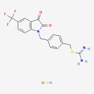 [4-[[2,3-Dioxo-5-(trifluoromethyl)indol-1-yl]methyl]phenyl]methyl carbamimidothioate;hydrobromide