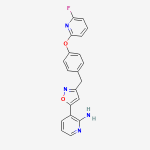 3-[3-[[4-(6-Fluoropyridin-2-yl)oxyphenyl]methyl]-1,2-oxazol-5-yl]pyridin-2-amine