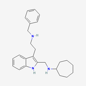 N-[[3-[2-[(phenylmethyl)amino]ethyl]-1H-indol-2-yl]methyl]cycloheptanamine