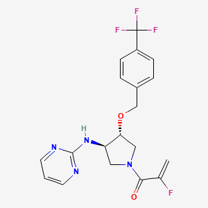 2-fluoro-1-[(3R,4R)-3-(pyrimidin-2-ylamino)-4-[[4-(trifluoromethyl)phenyl]methoxy]pyrrolidin-1-yl]prop-2-en-1-one