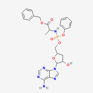 Benzyl 2-[[[5-(6-aminopurin-9-yl)-4-hydroxyoxolan-2-yl]methoxy-phenoxyphosphoryl]amino]propanoate