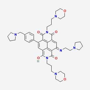 14-Hydroxy-6,13-bis(3-morpholin-4-ylpropyl)-10-(2-pyrrolidin-1-ylethylimino)-3-[4-(pyrrolidin-1-ylmethyl)phenyl]-6,13-diazatetracyclo[6.6.2.04,16.011,15]hexadeca-1(14),2,4(16),8,11(15)-pentaene-5,7,12-trione