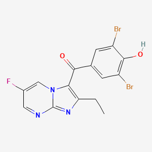 molecular formula C15H10Br2FN3O2 B10854891 Xininurad CAS No. 2365178-28-3