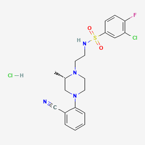 3-chloro-N-[2-[(2S)-4-(2-cyanophenyl)-2-methylpiperazin-1-yl]ethyl]-4-fluorobenzenesulfonamide;hydrochloride