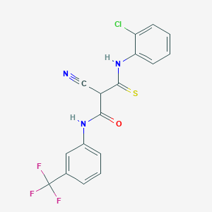 N-[3-(Trifluoromethyl)phenyl]-3-(2-chloroanilino)-2-cyano-3-thioxopropanamide