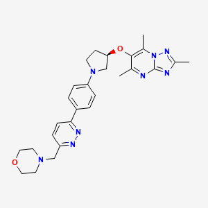 4-[(6-{4-[(3R)-3-({2,5,7-trimethyl-[1,2,4]triazolo[1,5-a]pyrimidin-6-yl}oxy)pyrrolidin-1-yl]phenyl}pyridazin-3-yl)methyl]morpholine