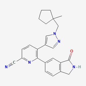 5-[1-[(1-methylcyclopentyl)methyl]pyrazol-4-yl]-6-(3-oxo-1,2-dihydroisoindol-5-yl)pyridine-2-carbonitrile